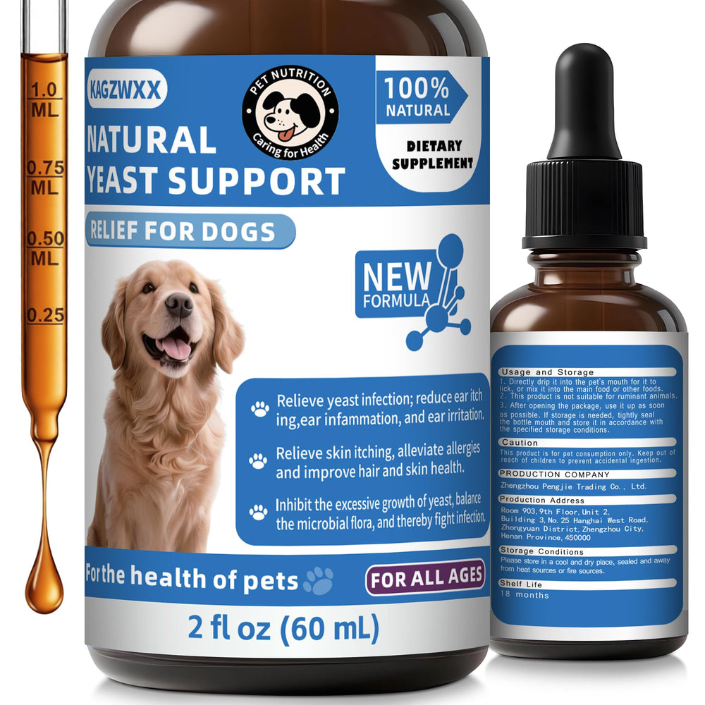 KAGZWXX Traitement levure chien — soulage démangeaisons et irritations des oreilles et de la peau.