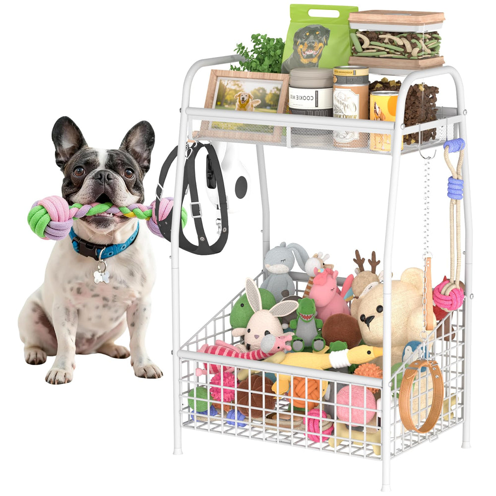Kaiferty Panier Jouets Chien Indestructible Blanc, rangement fiable.