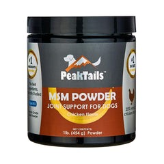 KALA HEALTH PeakTails Poudre MSM au poulet dans la bouteille, soutien potentiel à la mobilité