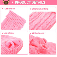 Pull rose Kallfir's cutie, texture moelleuse pour chien miniature.