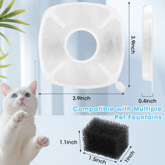 Kapawze filtre fontaine chat triple filtration: retire cheveux et débris pour eau plus propre.