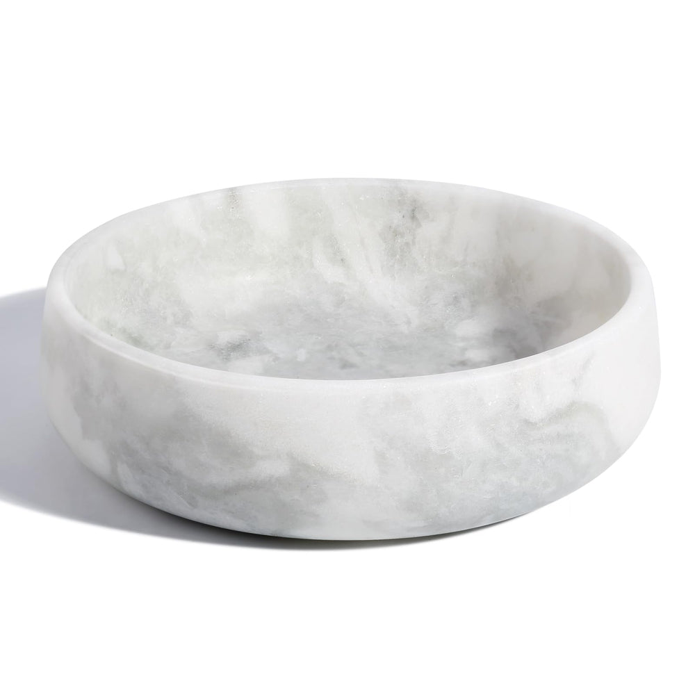 Bol Karibiber pour chien en marbre blanc, antidérapant pour repas stables.