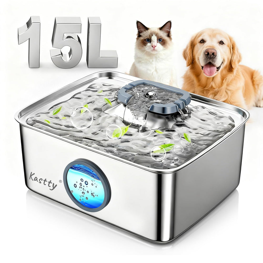 Kastty fontaine-eau-chien-15l-capacite: grande capacité pour plusieurs animaux.