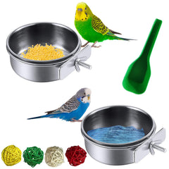 Kathson assiettes-nourriture-oiseaux en inox durables et sans rouille pour le repas quotidien.