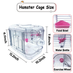 Kathson cage panoramique transparente permet d'observer facilement le hamster sans stress.