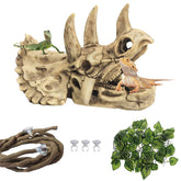 Kathson crâne Triceratops en résine pour terrarium réaliste.