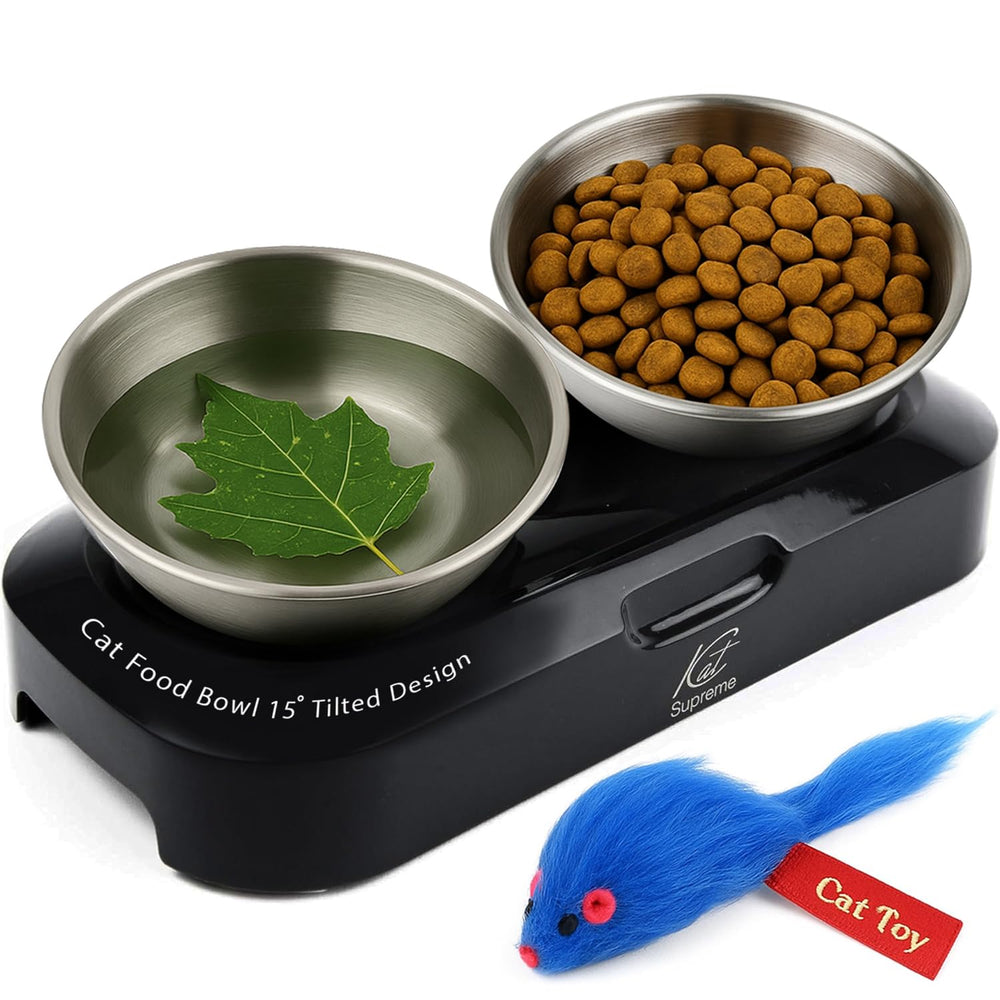 Bol KatSupreme pour chat surélevé et inclin�, favorisant une posture naturelle.