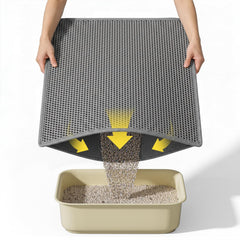 Le tapis Kaxionage litière chat double couche hexagonale capte les grains
