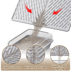 Tapis kaxionage à rebord surélevé pour empêcher les éclaboussures.