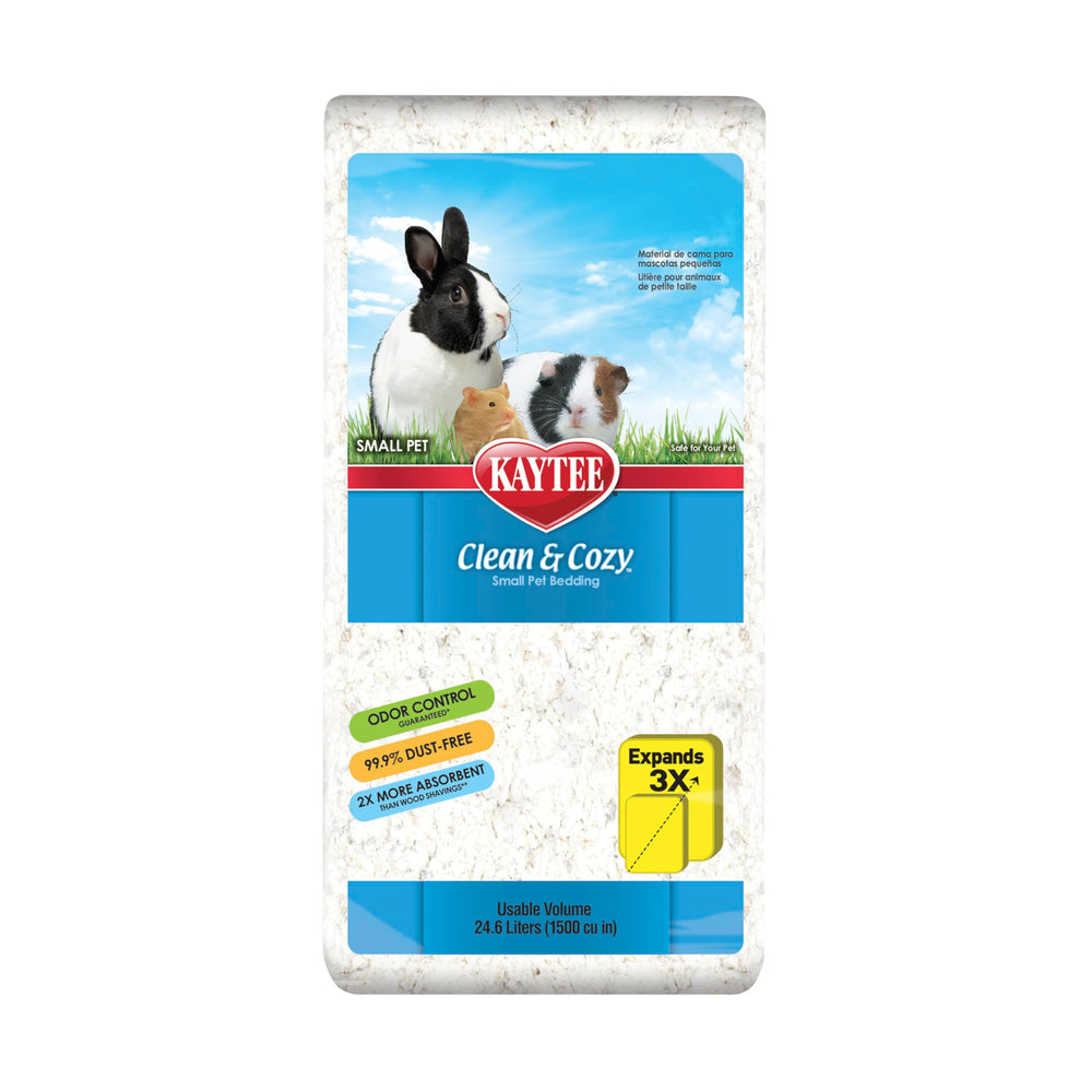 Kaytee Clean & Cozy lit-confort en papier blanc pour petits animaux.