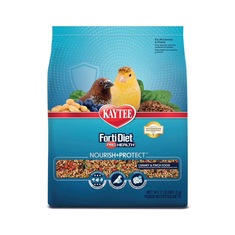Kaytee Forti-Diet Pro Health pour canaris et perruches: croquettes appétentes et nutrition équilibrée.