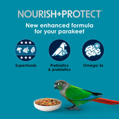 Kaytee Forti-Diet Pro Health: arachides, myrtilles et épinards pour la nutrition.