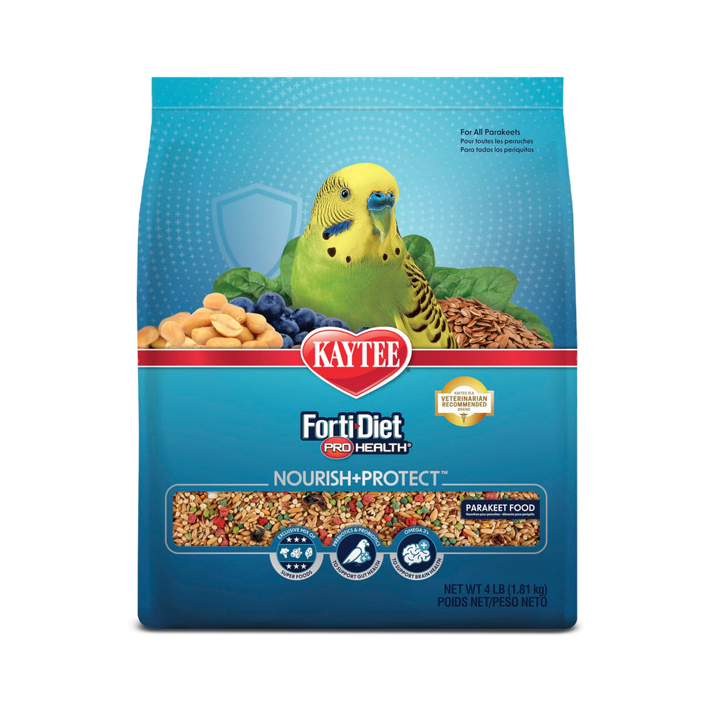 Kaytee Forti-Diet Pro Health Perruche—emballage pratique et soutien digestif.