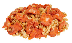 Kaytee Friandise Naturelle Carotte et Pomme — carottes et pommes déshydratées pour texture croquante.
