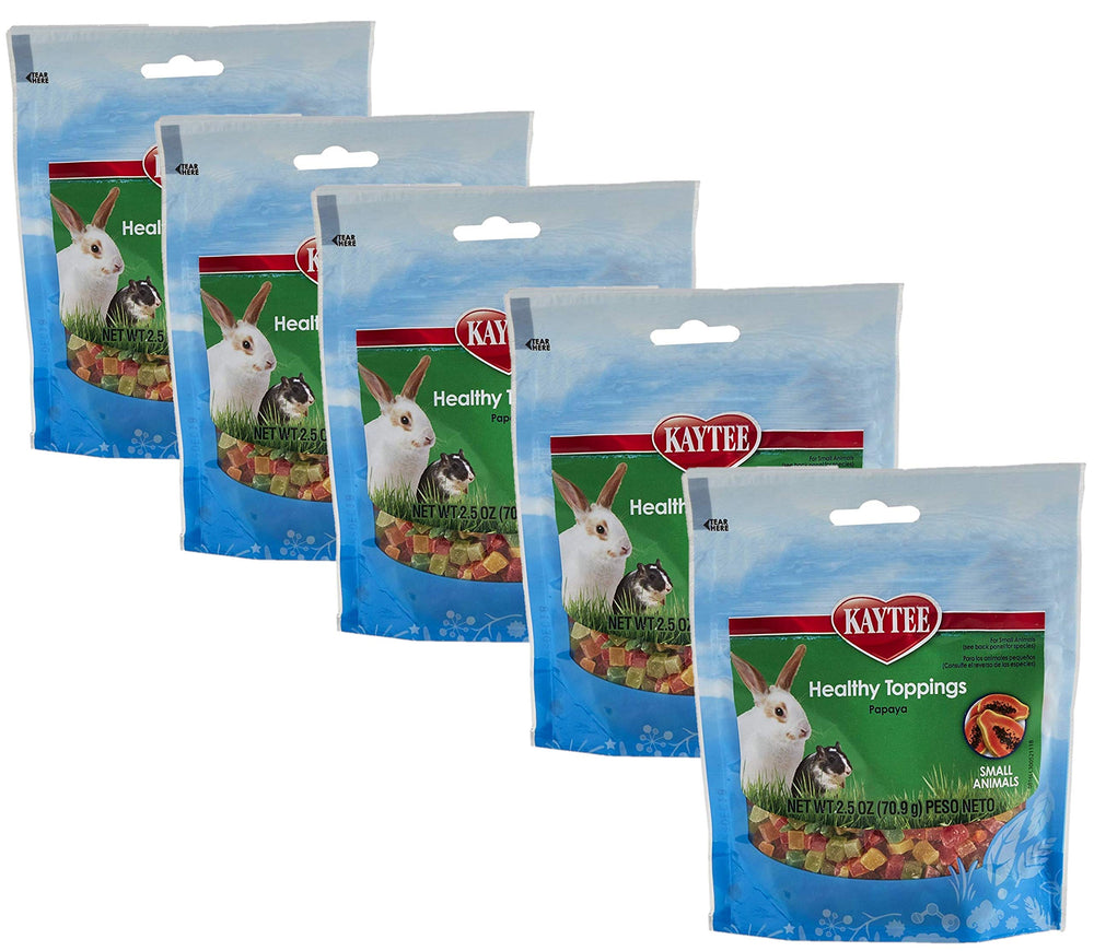 Kaytee garnitures saines papaye pour petits animaux, bouchées faciles à offrir comme friandise.