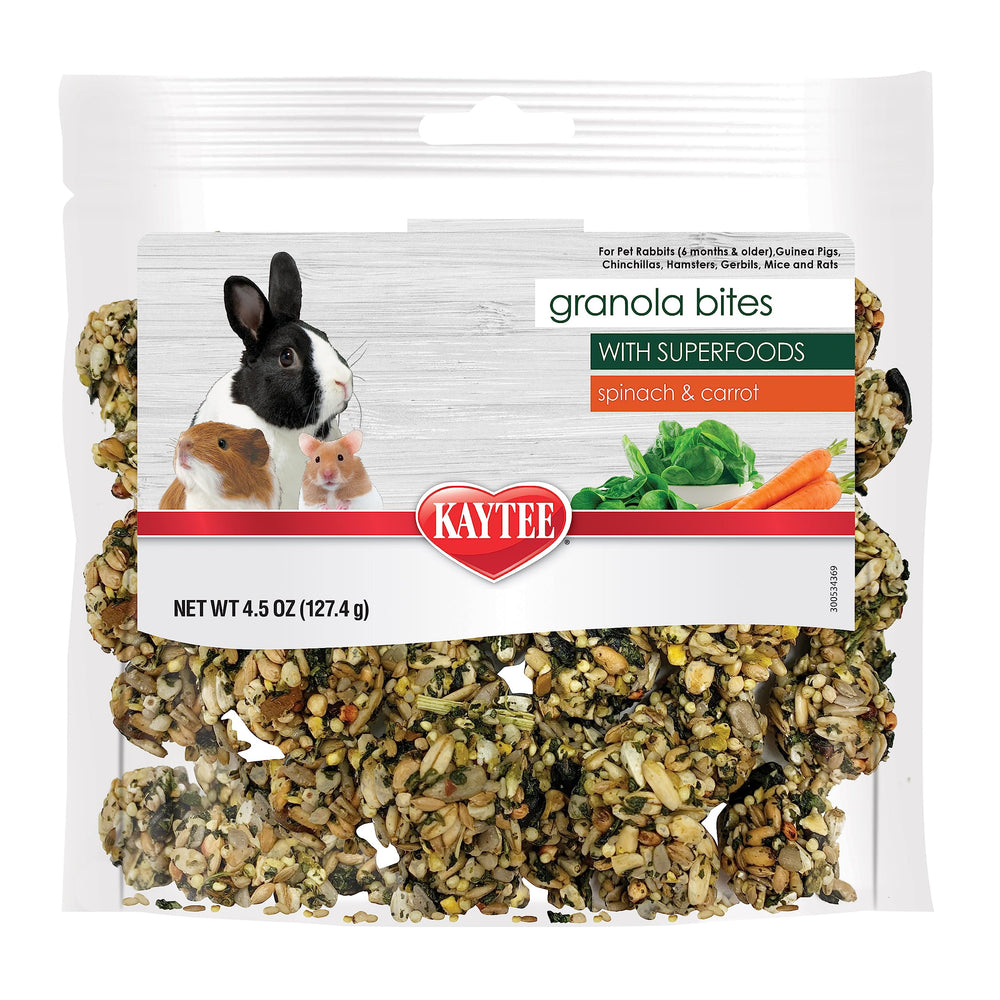 kaytee granola bites - superaliments épinards et carottes, bol ludique