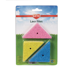 Kaytee Lava Bites triangles colorés pour chinchillas et hamsters.