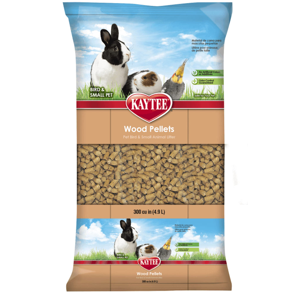 Kaytee pellets bois litiere 4-9l sac : absorption elevee et nettoyage facile.