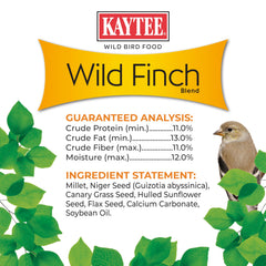 Kaytee Wild Finch Blend, nyjer et millet visibles, alimentation variée.