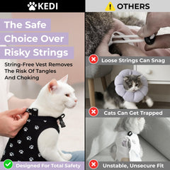 Kedi Cats Solutions: vue arrière montrant l’attache sécurisée pour récupération calme.