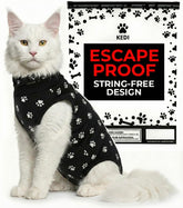 Combinaison de récupération Kedi Cats Solutions pour chat noir, post-chirurgie.