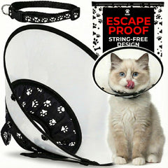 Cône de récupération Kedi Cats Solutions pour chat noir petit, soutien en récupération.