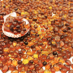 Keedolla pierres-verre-ambre-6-9mm pour aquarium, décor naturel et durable.