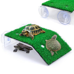 Keedolla plateforme repos tortue avec gazon artificiel pour se reposer au soleil.