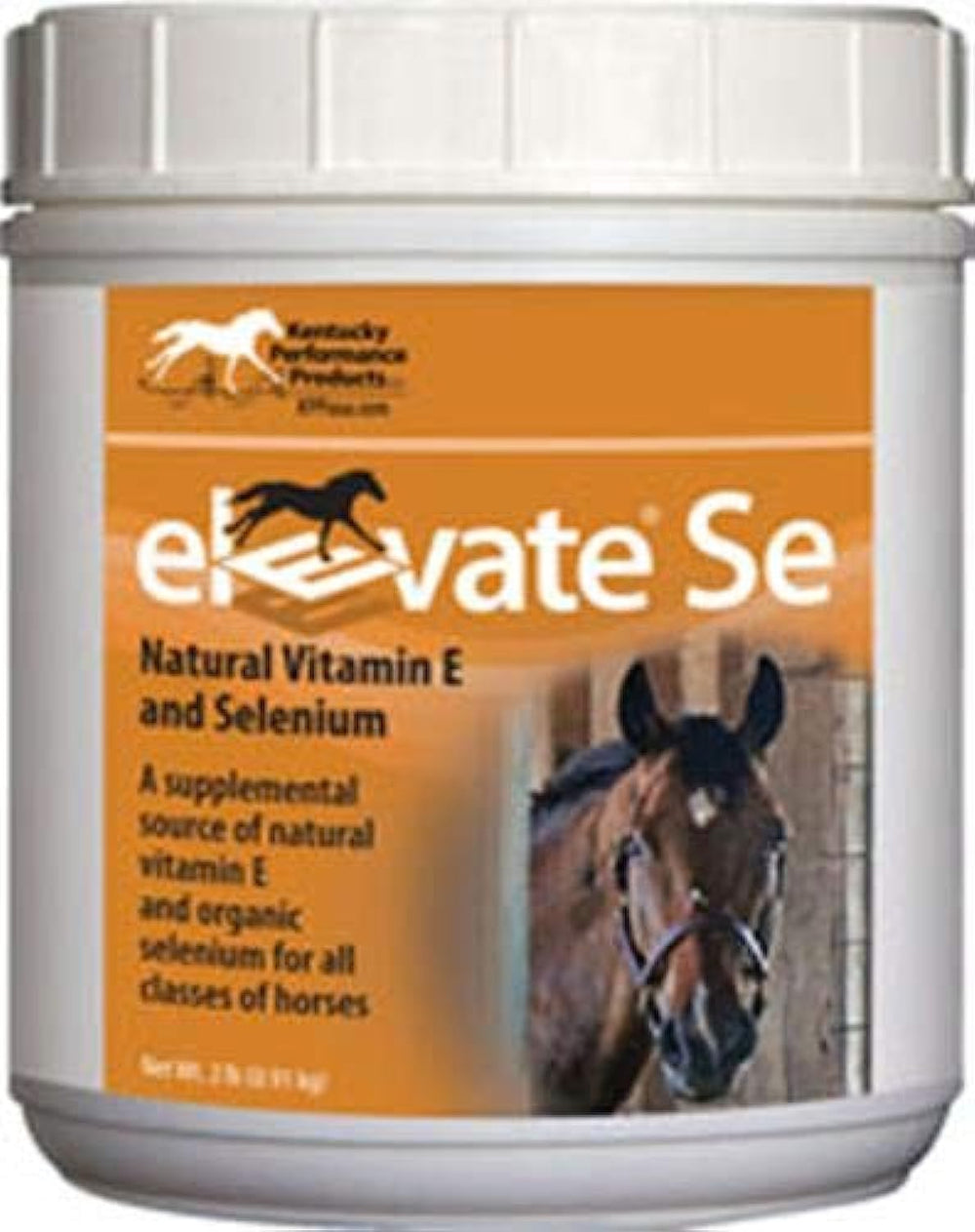 Kentucky Performance Prod Elevate SE — bouteille de poudre, soutien musculaire potentiel pour les chevaux.