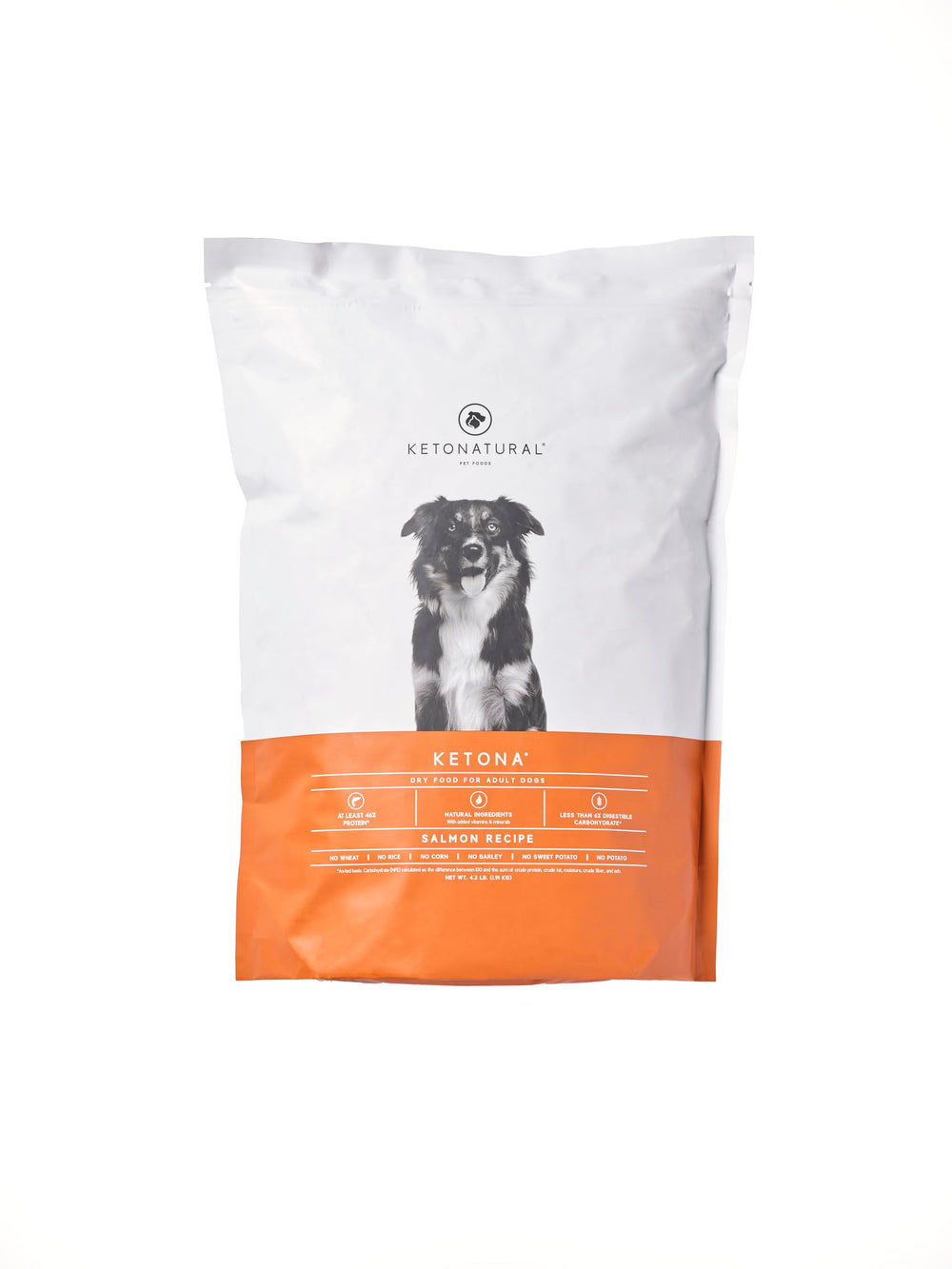 Ketona saumon croquettes emballage 4,2 lb, pratique pour les repas quotidiens.