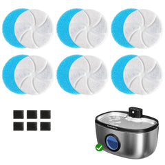 Filtre Keygarzone pour fontaine chat ZCW001 avec 5 couches, pour une eau plus propre.