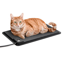 Tapis chauffant K&H pour chat en extérieur, chaleur sécurisée.