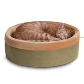 K&H Thermo-Kitty lit chauffant rond 20 po, chaleur douce rassurante.