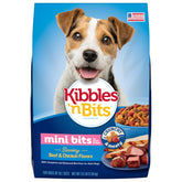 Kibbles 'n Bits Mini Bits – bouchées adaptées pour petites mâchoires, saveur boeuf et poulet.