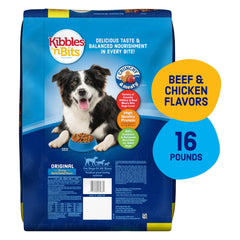 Kibbles 'n Bits Original, texture crunch des croquettes pour stimuler l'appétit.