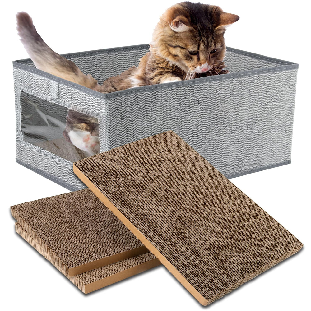 Kichwit grattoir chat grand avec boite, pratique et rangement intégré.