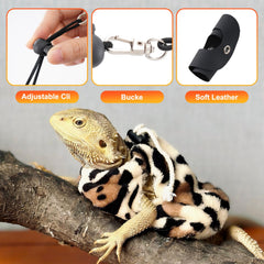Kiiocwev harnais-lézard anti-perte pour reptiles lors des balades.