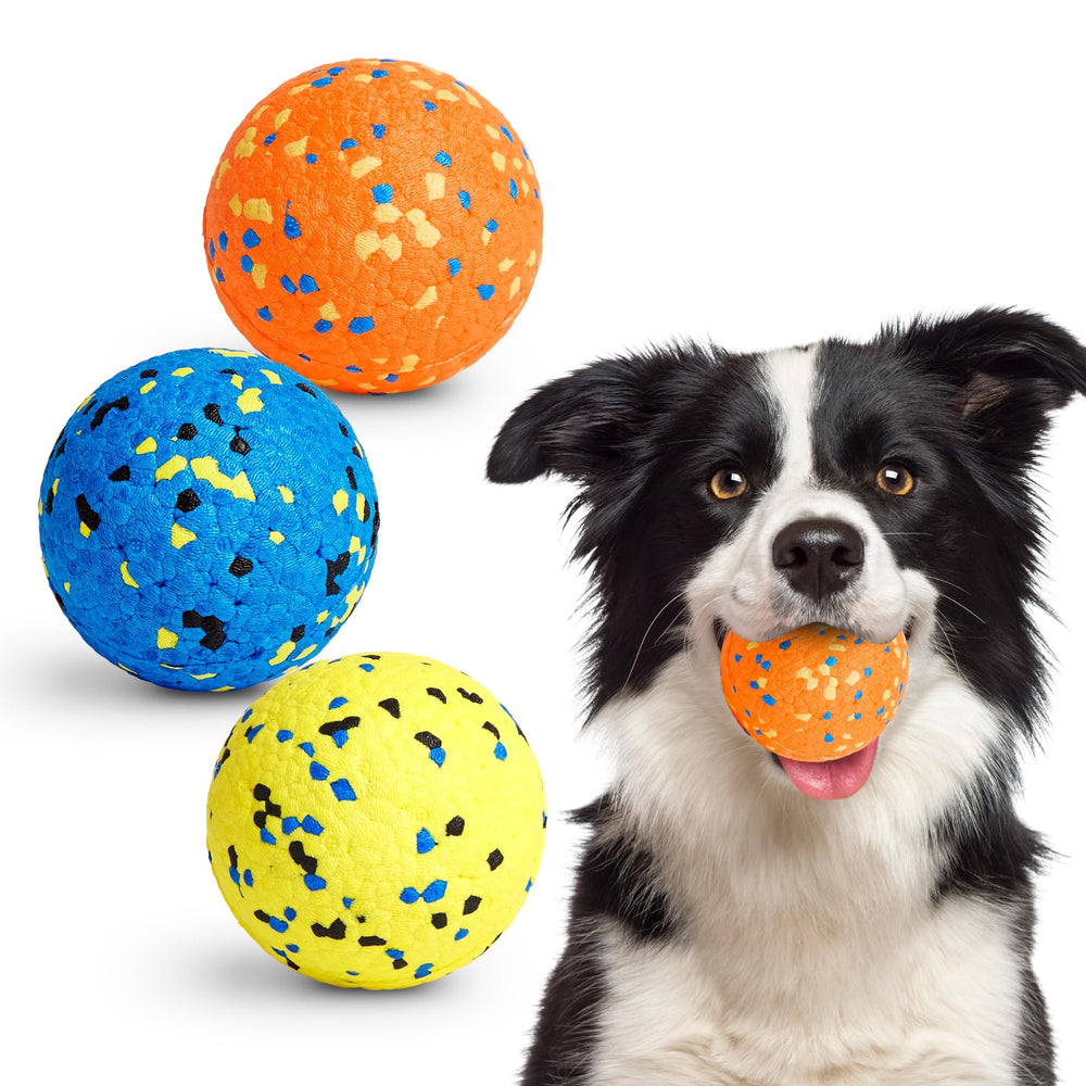 Kimee Boules Tennis Chiens, pack de 3, jouet durable pour chiens actifs.