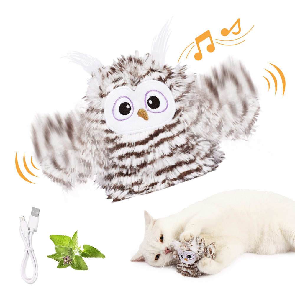 Kimee chouette interactive: ailes battantes stimulent le jeu du chat.
