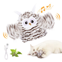 Kimee chouette interactive: ailes battantes stimulent le jeu du chat.