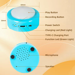 Bouton parlant KIMPOK rechargeable pour une utilisation sans piles.