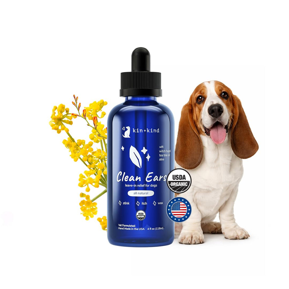 Kin-kind Nettoyant oreilles chien – flacon pratique pour un entretien régulier et confortable.