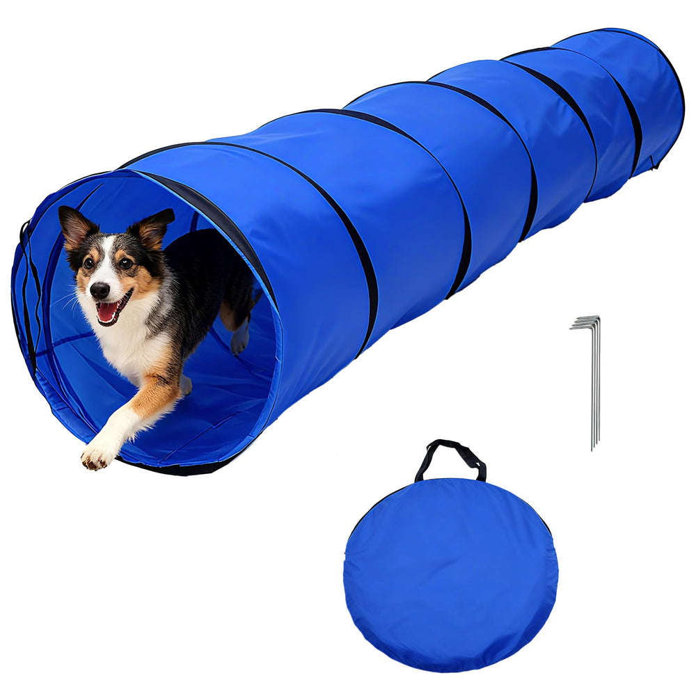 KINETOVOLTA tunnel-agilite-chien-sac-port : transport facile pour sessions en parc.