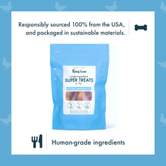 Production USA des pattes poulet entieres King Lou en petites séries.