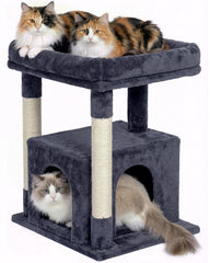 Kinotail arbre-chat grand perchoir 19x15, offre espace spacieux pour grands félins.