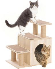 KinoTail escaliers-chat-bois: soutien stable pour chats âgés