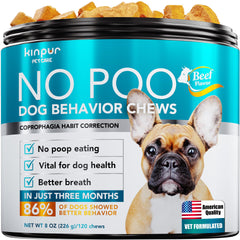 Kinpur Pet Care: bouteille de friandises probiotiques pour chien, soutien digestif et peau saine.