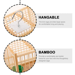 Cage Kisangel oiseau bambou crochet portable, facile à transporter lors des sorties.