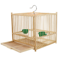 Cage Kisangel pour oiseaux en bambou avec crochet, utilisable en intérieur et extérieur.