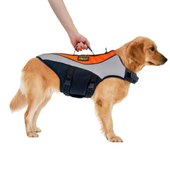 Gilet KISFLY pour chien en vue frontale, confort et visibilité pour sorties nautiques.